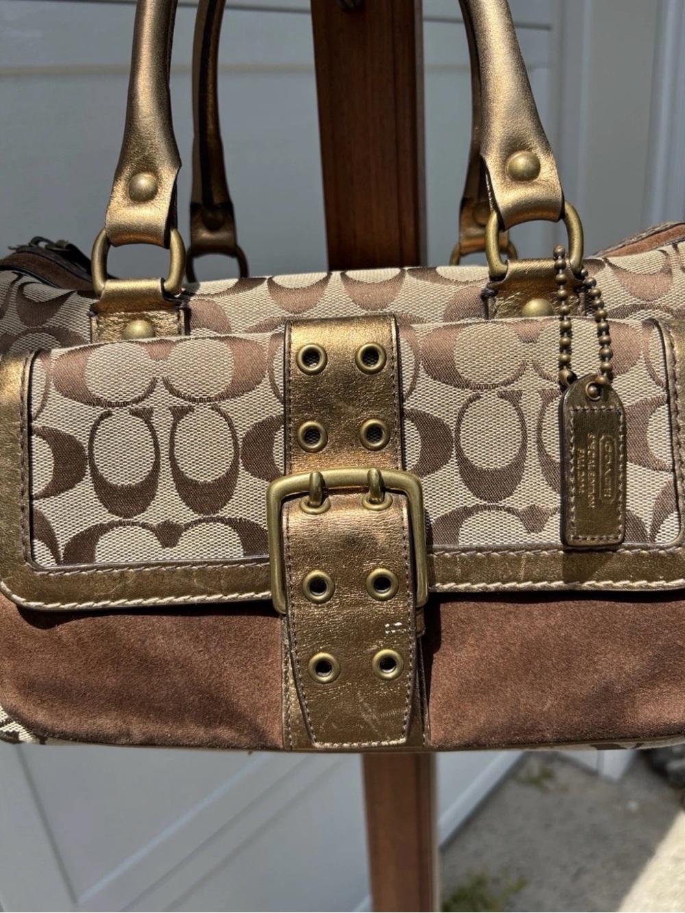 Coach Y2K Signature C Boston LIMITED EDITION 2004 Double Handles #1494 Bag - Picture 3 of 14